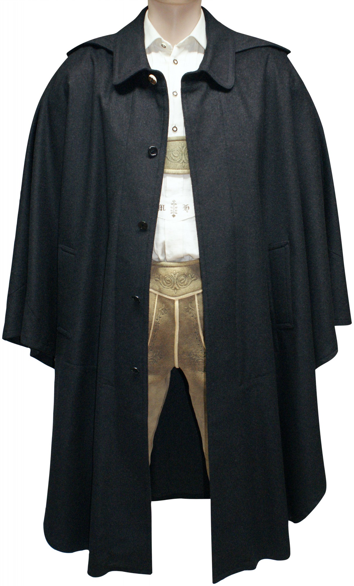 M,L,XL,XXL Wetterfleck grau Loden Umhang Cape Poncho Jagd Kotze Mantel