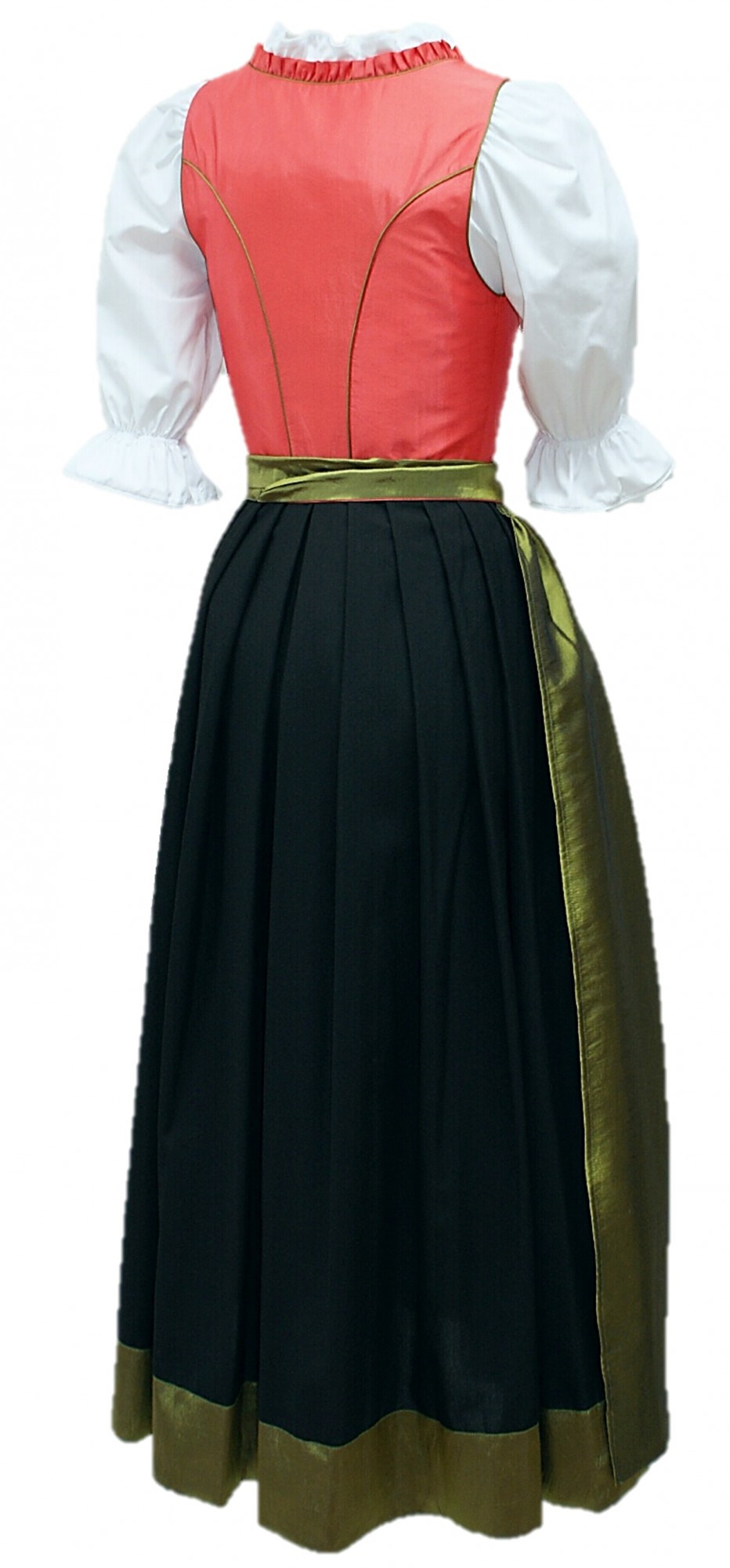 Dirndl Damen Grün Midi - 3-teiliges Trachtenkleid Für Oktoberfest